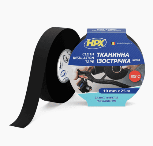 FABRIC TAPE FOR CABLE HARNESSES 52900 BLACK