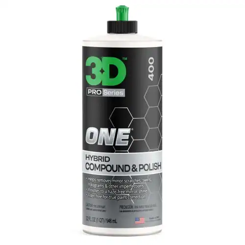 3D ONE Hybrid Compound and Polish 32oz 946ml bottle for paint correction, swirl removal and polishing
