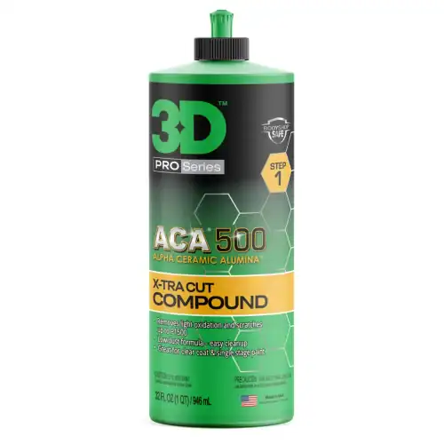3D ACA 500 X-Tra Cut ძლიერი პოლირების პასტა, 32oz / 946 მლ ბოთლი, ღრმა ნაკაწრებისა და ხილული დეფექტების მოსაშორებლად