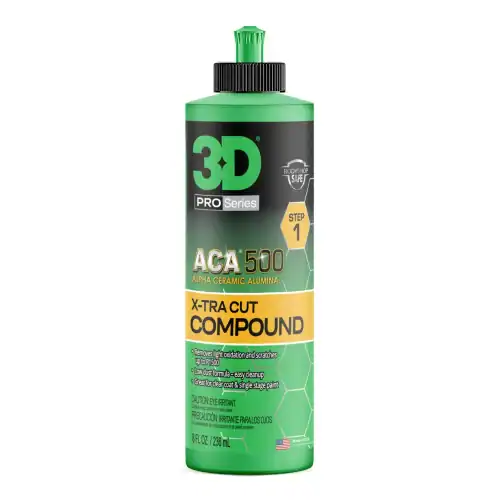 3D ACA 500 X-Tra Cut Compound 8oz 236ml bottle for heavy paint correction and scratch removal