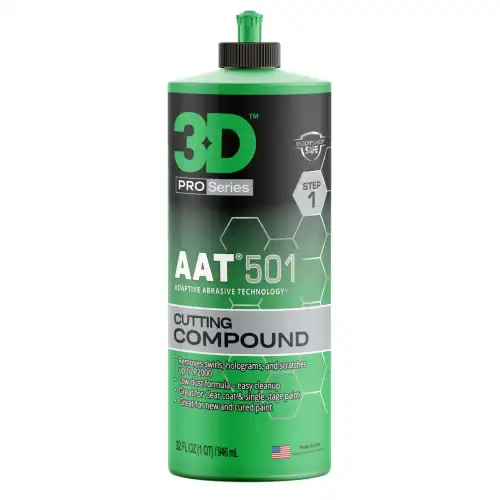 3D AAT 501 ძლიერი პოლირების პასტა, 32oz / 946 მლ ბოთლი, ღრმა ნაკაწრებისა და ხილული დეფექტების მოსაშორებლად