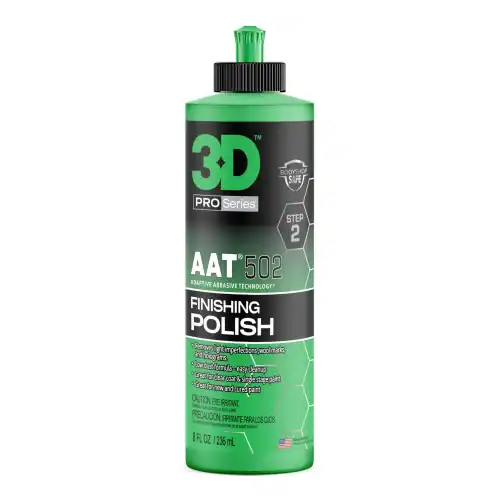 3D AAT 502 Finishing Polish 8oz 236ml bottle for paint finishing and light imperfection removal