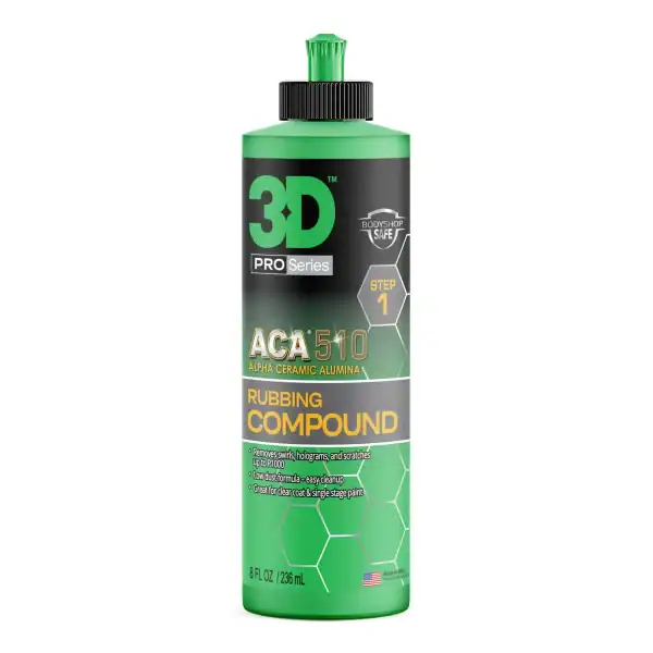 3D ACA 510 Rubbing Compound 8oz 236ml bottle for paint correction, scratch removal and heavy cutting
